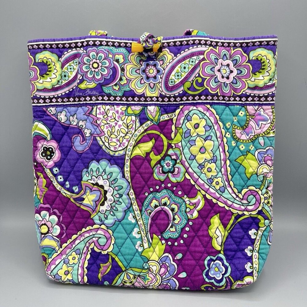 Vera Bradley 12"x13" Shoulder Tote Bag Heather Pattern 2013 Toggle Closure - Picture 3 of 11